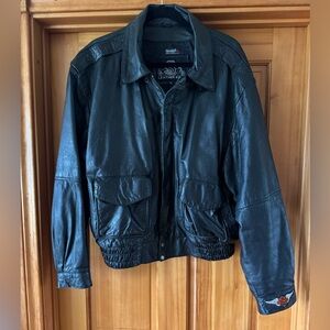 Men's Black Leather Performance Jacket